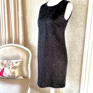 Valentino Red black metallic jacquard dress S